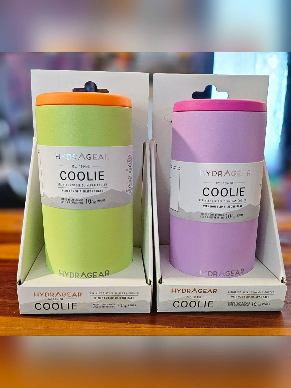 Hydragear Coolie Stainless Steel Can Cooler - Lime Green & Lavender